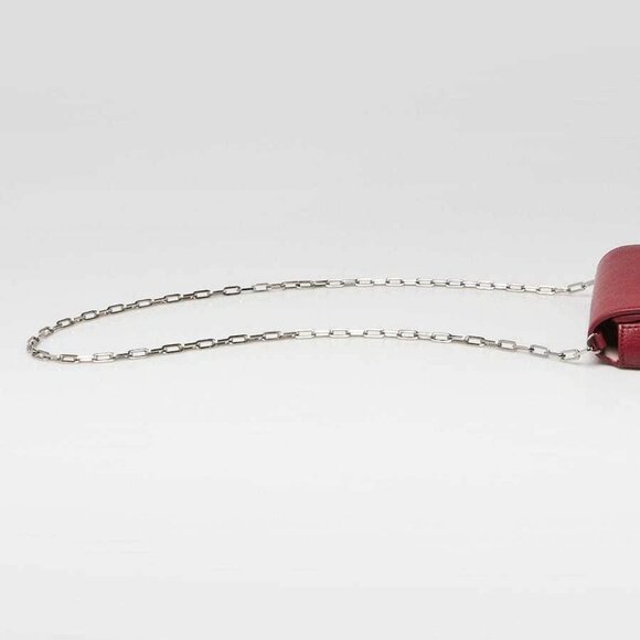 Burberry Red Leather Wallet On Chain D-Ring Crossbody Bag - Picture 6 of 10